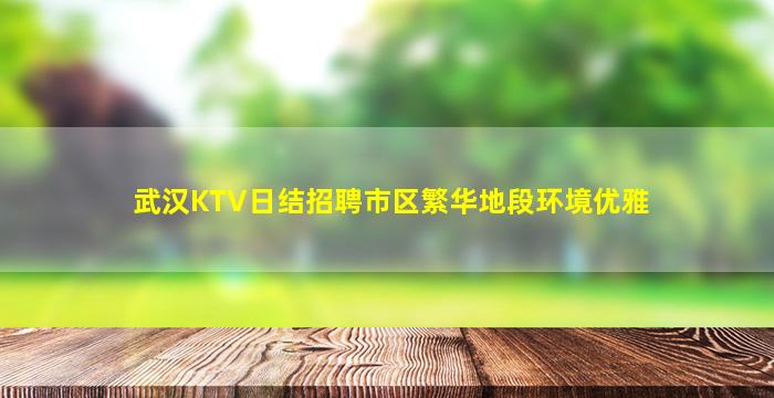武汉KTV日结招聘市区繁华地段环境优雅